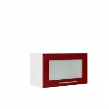 Бруклин ШВГС 600 Шкаф верхний горизонтальный со стеклом (Бетон белый/корпус Белый) в Посевной - posevnaya.mebel54.com | фото