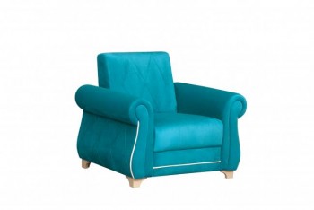 Кресло для отдыха "Порто" (велюр киви бирюза / микровельвет крем) в Посевной - posevnaya.mebel54.com | фото