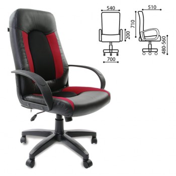 Кресло офисное BRABIX Strike EX-525 (черно-красный) в Посевной - posevnaya.mebel54.com | фото