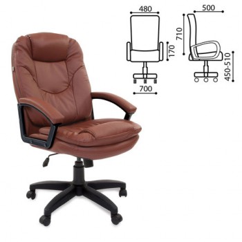 Кресло офисное BRABIX Trend EX-568 (коричневый) в Посевной - posevnaya.mebel54.com | фото