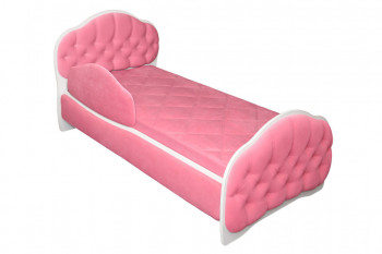 Кровать 160 Гармония 89 Розовый (мягкий бортик) в Посевной - posevnaya.mebel54.com | фото