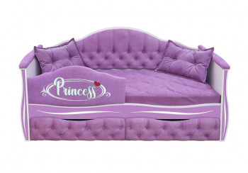 Кровать 160 серии Иллюзия 2 ящика 67 Светло-фиолетовый (подушки/мягкий бортик) в Посевной - posevnaya.mebel54.com | фото