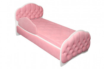 Кровать 170 Гармония 36 Светло-розовый (мягкий бортик) в Посевной - posevnaya.mebel54.com | фото