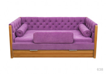 Кровать 180 серии Леди + ящик 32 Фиолетовый (мягкий бортик/подушка валик) в Посевной - posevnaya.mebel54.com | фото