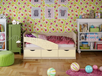 Кровать Бабочки 2,0м (Ваниль матовый) в Посевной - posevnaya.mebel54.com | фото