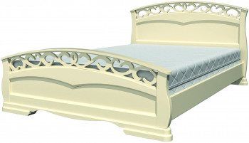 Кровать Грация-1 из массива сосны 1400*2000 Слоновая кость в Посевной - posevnaya.mebel54.com | фото