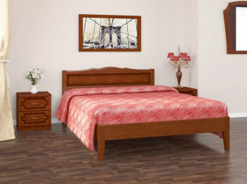 Кровать Карина-7 из массива сосны 1200*2000 Орех в Посевной - posevnaya.mebel54.com | фото