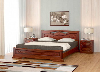Кровать Карина-7 из массива сосны 1400*2000 Орех в Посевной - posevnaya.mebel54.com | фото