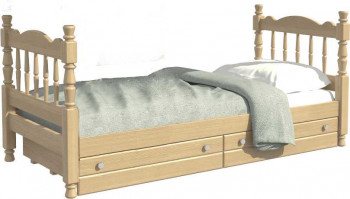 Кровать одинарная Аленка из массива сосны 800*1890 Сосна в Посевной - posevnaya.mebel54.com | фото
