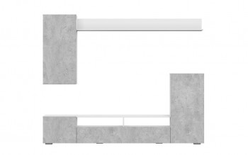 Мебель для гостиной МГС 4 (Белый/Цемент светлый) в Посевной - posevnaya.mebel54.com | фото