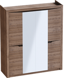 Шкаф четырехдверный Соренто с комплектом полок (3 шт)Дуб стирлинг/Кофе структурный матовый в Посевной - posevnaya.mebel54.com | фото