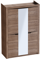 Шкаф трехдверный Соренто Дуб стирлинг/Кофе структурный матовый в Посевной - posevnaya.mebel54.com | фото