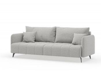 Валериан диван трёхместный прямой Светло-серый, ткань RICO FLEX 108 в Посевной - posevnaya.mebel54.com | фото